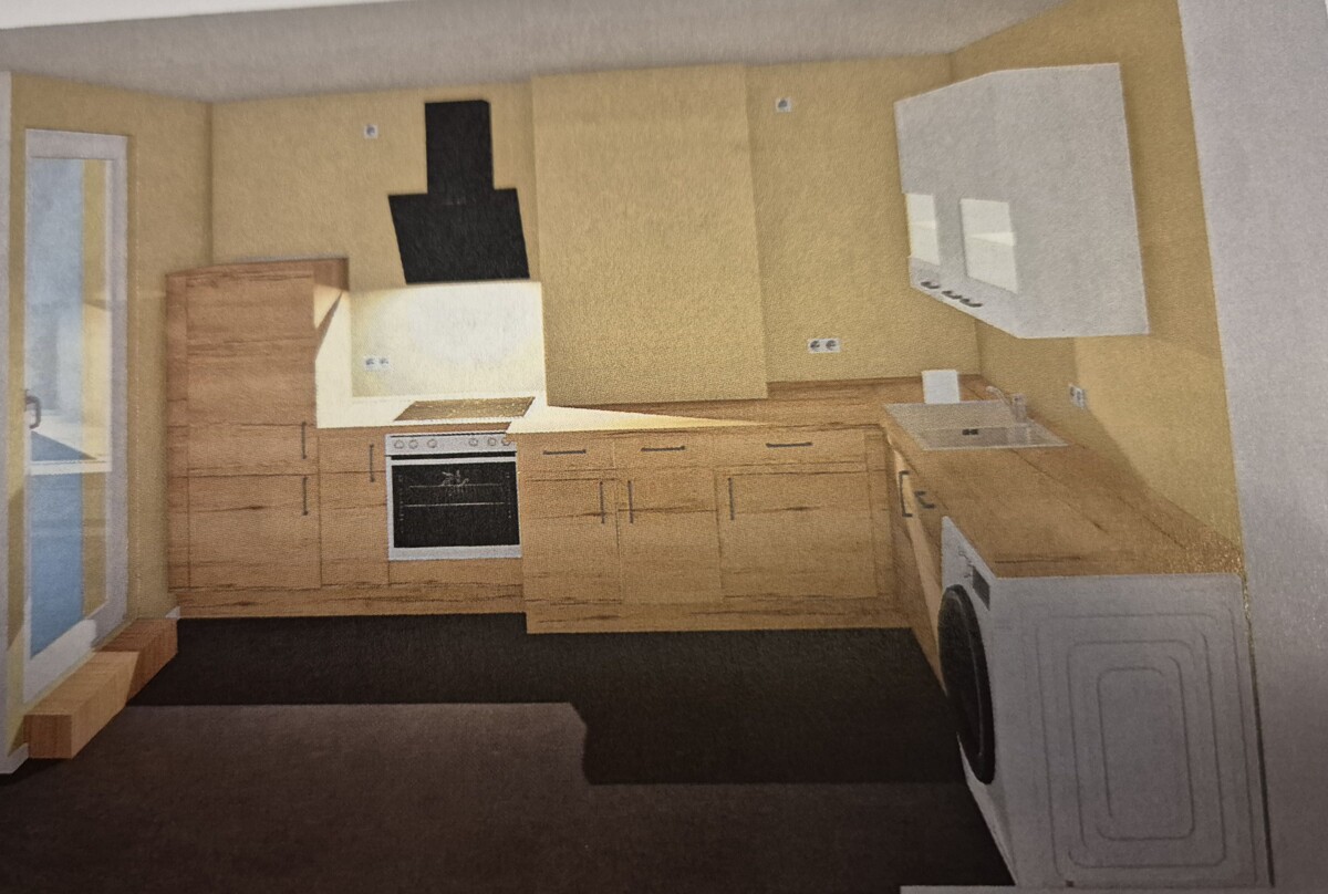 Zeichnung der Küche - ohne Waschmaschine